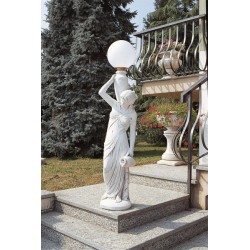 Fanciulla con brocca - statua da giardino in graniglia di marmo di Carrara