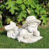 Bimbo che legge - statua da giardino arredo da giardino in graniglia di marmo di Carrara