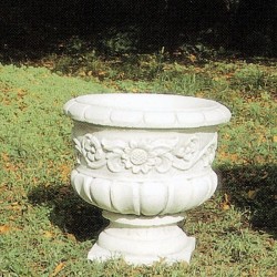 Vaso tea (piccolo)- arredo da giardino in graniglia di marmo di carrara