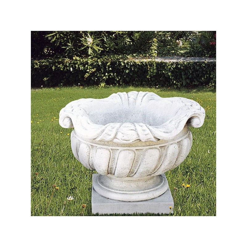 Vaso Corolla (Medio)-arredo da giardino in graniglia di marmo di carrara