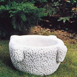 Vaso mortaio (medio)-arredo da giardino in pietra ricomposta