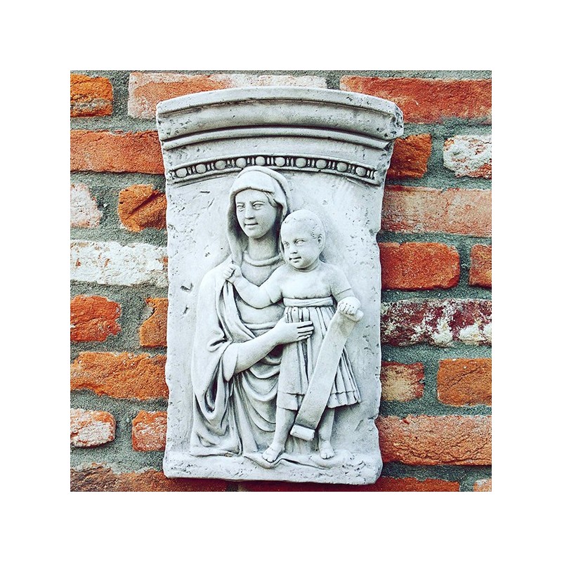 Bassorilievo Allelujia - arredo da giardino in graniglia di marmo di Carrara 100% Made in Italy