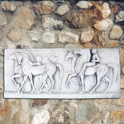 Bassorilievo Medioevo - arredo da giardino graniglia di marmo di Carrara 100% Made in Italy