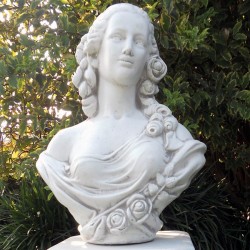 Busto Dama - arredo da giardino in graniglia di marmo 100% Made in Italy