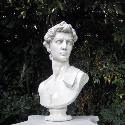 Busto David - busto arredo da giardino in graniglia di marmo di Carrara 100% Made in Italy