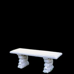 Panchina rettangolare drago - arredo da giardino in graniglia di marmo di Carrara 100% Made in Italy
