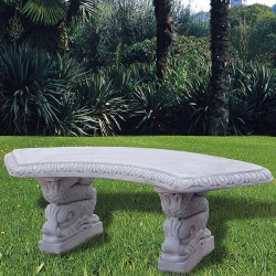 Panchina circolare drago - arredo da giardino in graniglia di marmo di Carrara 100% Made in Italy