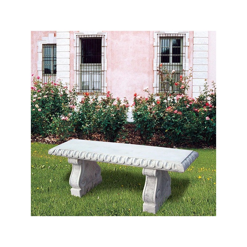 Panchina Boario - Arredo da giaridino in graniglia di marmo di Carrara 100% Made in Italy