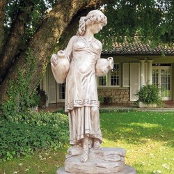 Damigella '900 - statue da giardino in graniglia di marmo di Carrara
