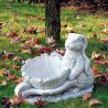 Coniglio con cariola - statue da giardino animali in graniglia di marmo di Carrara