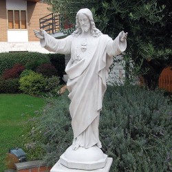 Sacro cuore - arredo da giardino statua da giardino in graniglia di marmo di Carrara 100% Made in Italy