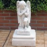 Angelo in preghiera - statue da giardino, arredo da giardino in graniglia di marmo di Carrara