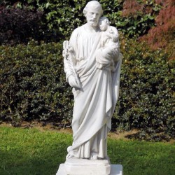 San Giuseppe - soggetti sacri arredo da giardino in graniglia di marmo di Carrara 100% Made in Italy