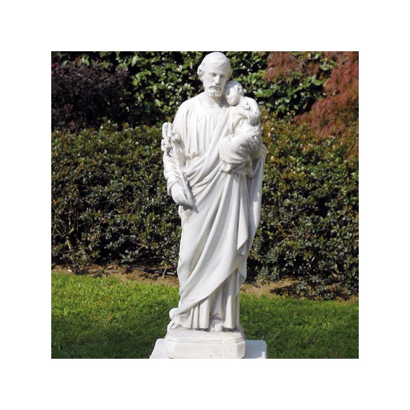 San Giuseppe - soggetti sacri arredo da giardino in graniglia di marmo di Carrara 100% Made in Italy