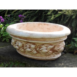 Vaschetta ovale - arredo da giardino vaso da giardino in graniglia di marmo di Carrara