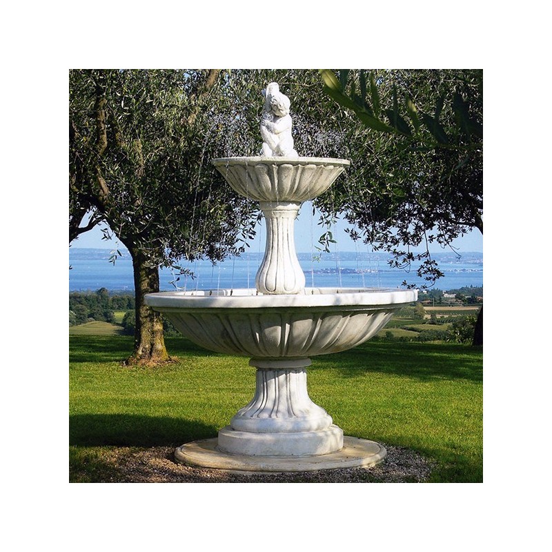 Fontana Agrigento fontana da giardino funzionante in graniglia di marmo di Carrara