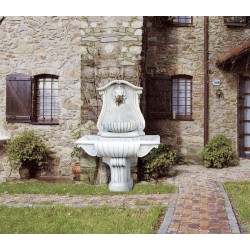 Fontana a muro Palermo - fontane da giardino con rubinetto in graniglia di marmo di Carrara