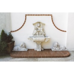 Fontana a muro Roma - fontane da giardino con rubinetto in graniglia di marmo di Carrara