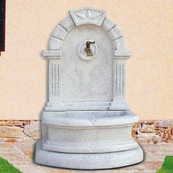 Fontana a muro Gibilterra - fontane da giardino con rubinetto in graniglia di marmo di Carrara