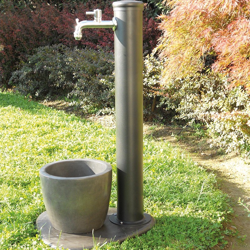 Fontana Adele fontaine de jardin anthracite avec robinet