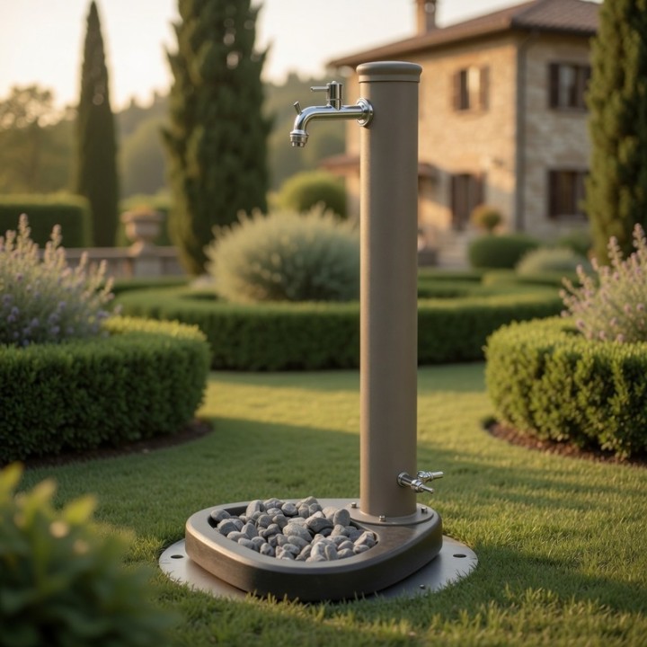 Gartenbrunnen mod. Desirè Tortora mit Doppelhahn
