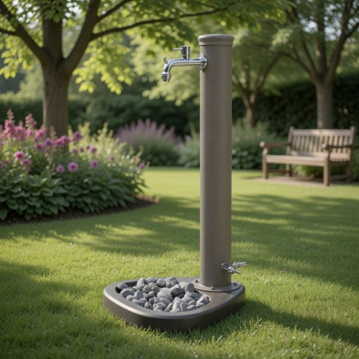 Gartenbrunnen mod. Desirè Tortora mit Doppelhahn