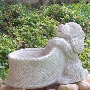 Cocker - statue da giardino animali in graniglia di marmo di Carrara