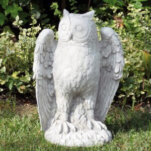 Gufo - arredo da giardino statua da giardino in pietra ricomposta 100% Made in Italy