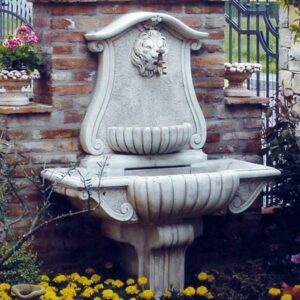Fontana a muro Palermo - fontane da giardino con rubinetto in graniglia di marmo di Carrara