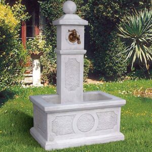 Fontana Marinella - fontane da giardino con rubinetto in graniglia di marmo di Carrara