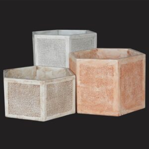 Vaso Esagonale (piccolo)- arredo da giardino in pietra ricomposta